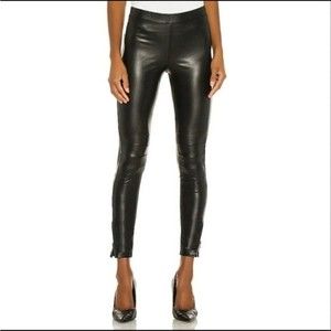 Leather David Lerner Sz M Leggings Skinny Ankle Zip Black 28” Waist Vegan Faux